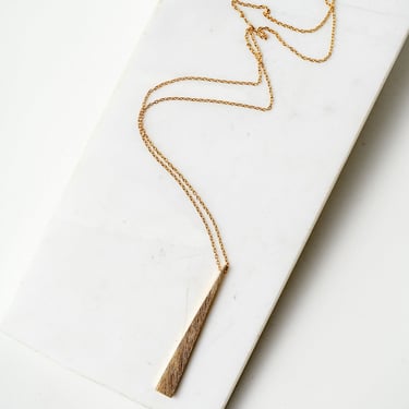 Gold Plated Sterling Silver Elongated Geometry Necklace