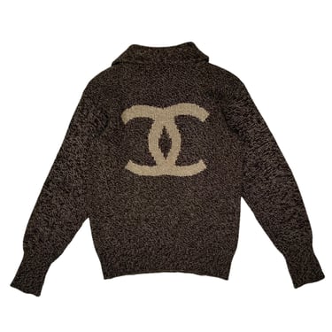 Chanel Brown Logo Pullover Sweater