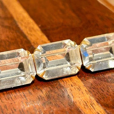 Crystal Barrette Miriam Haskell Jewelry Clear Stones Vintage Retro Hair Signed 