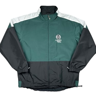 Veste Universitaire Vintage Holloway Carmel Pups USA - Laine Et Cuir Années 90 Taille L