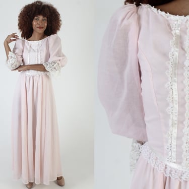 Gunne Sax Romantic Renaissance Bridal Collection Dress, Barbiecore Jessica McClintock Gown, Vintage 70s Prairie Saloon Maxi 