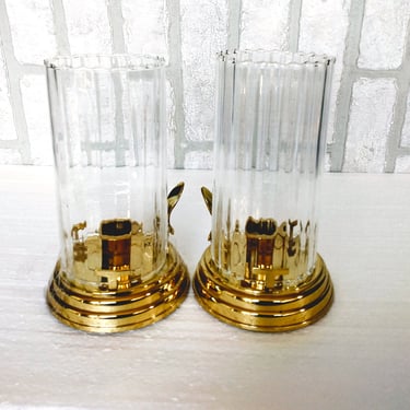 VINTAGE Pair Partylite Gold Base Candle Holders 
