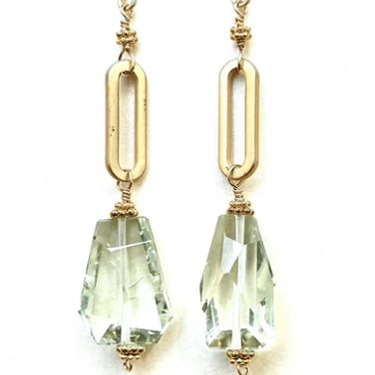 ROBIN HALEY | Green Amethyst Nugget Earrings