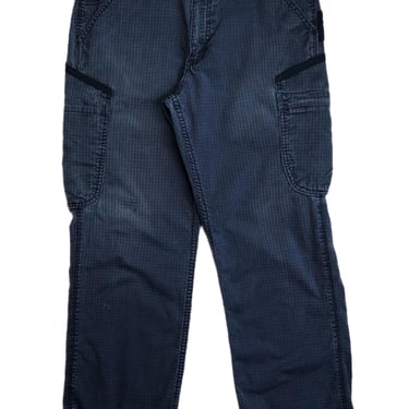 Vintage 90s/Y2K Carhartt Navy Blue Grid Style Multi Pocket Cargo Work Pants Size W32 L32 