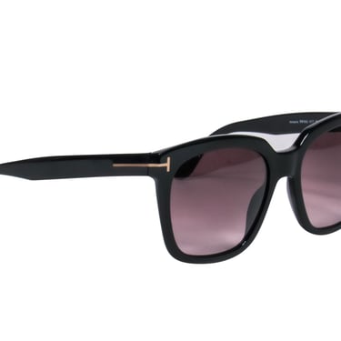 Tom Ford - Black Frame &quot;Amarra&quot; Sunglasses w/ Purple-Toned Lenses