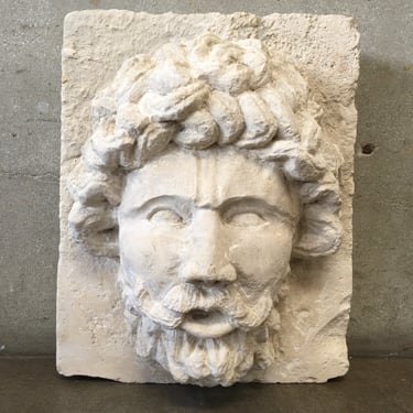 Limestone Bacchus Face Sculpture