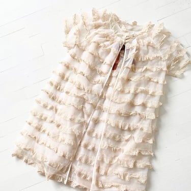 1960s Ruffled Lace Babydoll + Robe 
