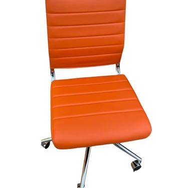 Orange Ribbed Office Chair