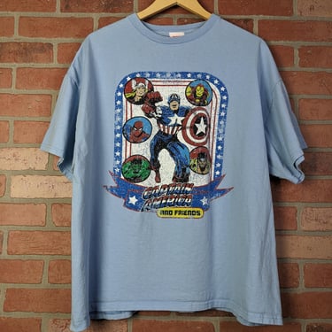 Vintage 00s Y2k Captain America and Friends ORIGINAL Comic Book Promo tee - Extra Large 