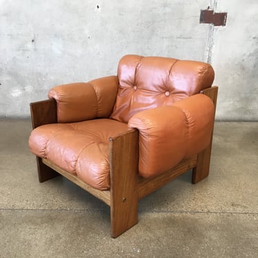 1970s Kalustekiila Finnish Leather & Rosewood Armchair