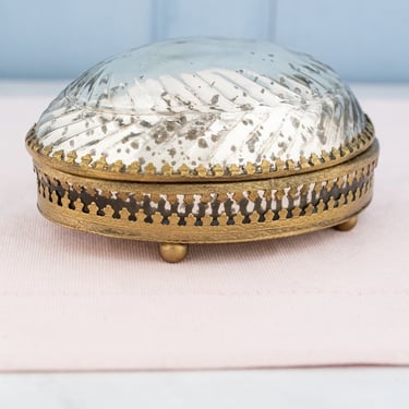 Brass & Mercury Glass Oval Box