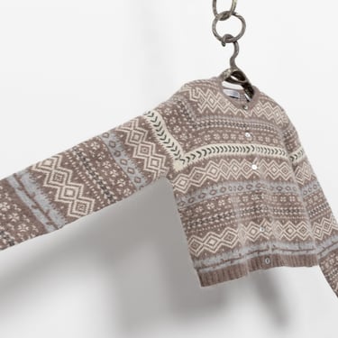BEIGE Minimalist ANGORA CARDIGAN Small Preppy Wool Cardigan Fall Winter Classic Cute Subtle Knitwear 