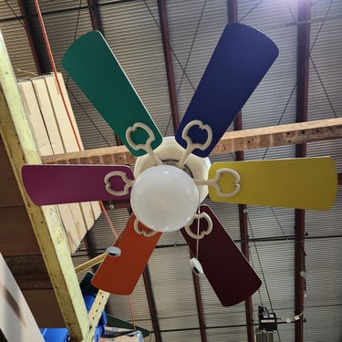 35-Inch Ceiling Fan with Multicolor Blades