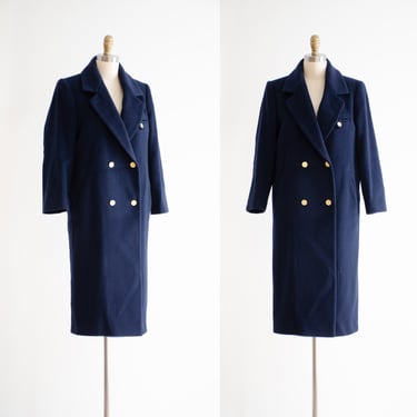 navy wool coat 80s 90s vintage Forecaster dark blue minimalist wool coat 