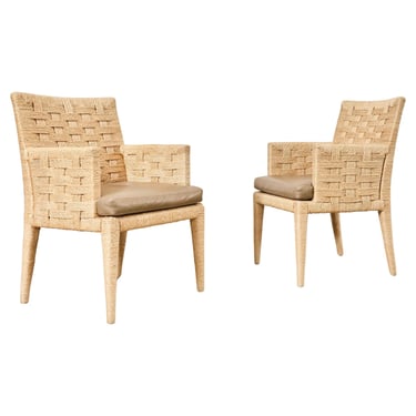 Pair of Organic Modern Rope Armchairs by Wicker Works