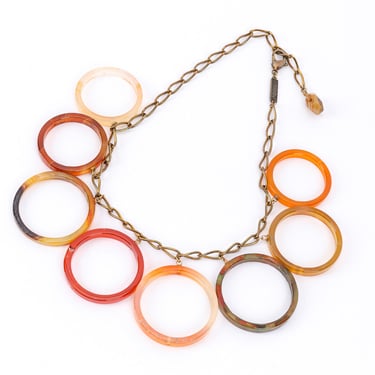 Carnelian Rings Necklace
