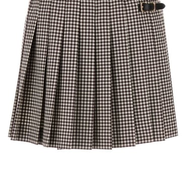 Miu Miu Women Embroidered Vichy Mini Skirt