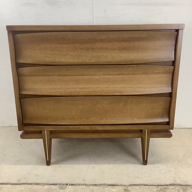 Mid-Century Modern Three Drawer Concave Front Chest 