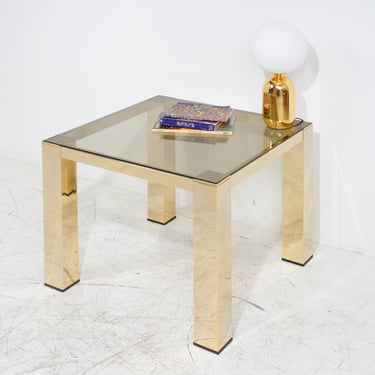 Italian Brass & Glass Table, 1970s 