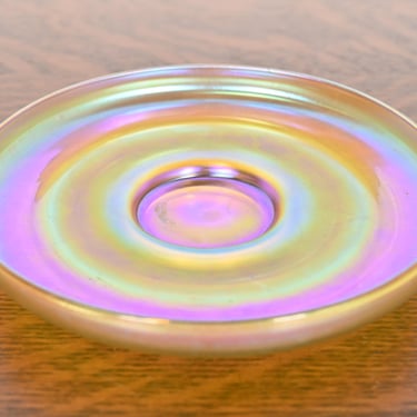 Louis Comfort Tiffany Favrile Iridescent Art Glass Plate or Catchall