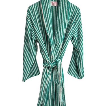 Green Striped Terry Cloth Robe