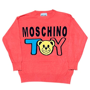 Moschino Couture Puckered Toy Logo Sweater for Woman | Grpahic Pullover Sweatshirt 