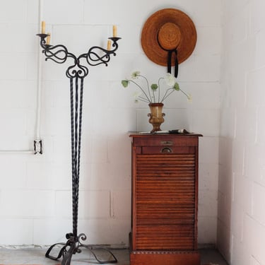 antique french wrough iron candle floor lamp