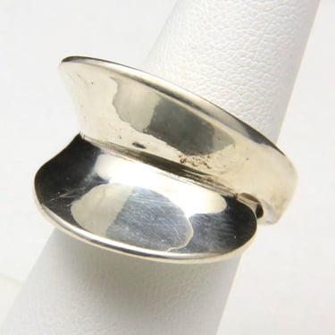 Vintage Sterling Silver Modernist Geometric Ring Signed Cellini Size 8.75 