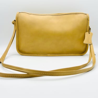 Vintage Dorcelle Mustard Color Leather Handbag Gold Hardware by LeChalet