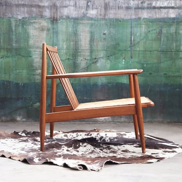 GORGEOUS Sculptural Mid Century Danish Lounge Chair frame stunning Wood grain (One chair, pair available) 