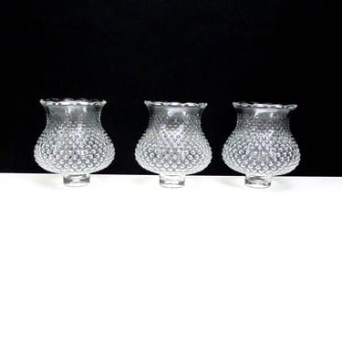 Hobnail Glass Lamp Shade - Vanity Sconce - Light Globe Shade - Candle - Hurricane Shade - Chandelier Glass - Replacement Glass- 3 available 