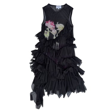 NETTLE DRESS - BLACK FLOWER DRIP