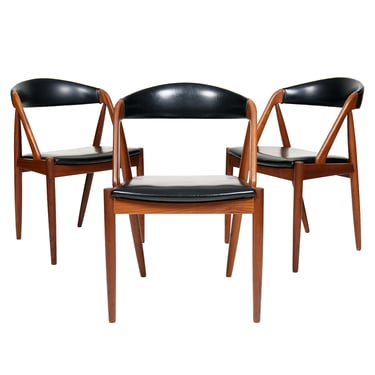 Trio of Kai Kristiansen Teak Dining | Accent Chairs — Model #31