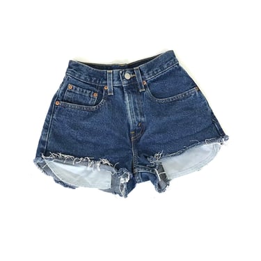 Levi's High Rise Cheeky Cut Off Jean Shorts / Size 22 23 