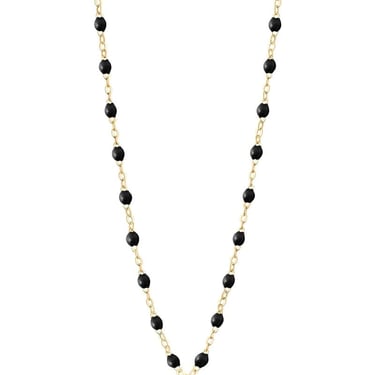 16.5&quot; Classic Puce Necklace - Black + Yellow Gold