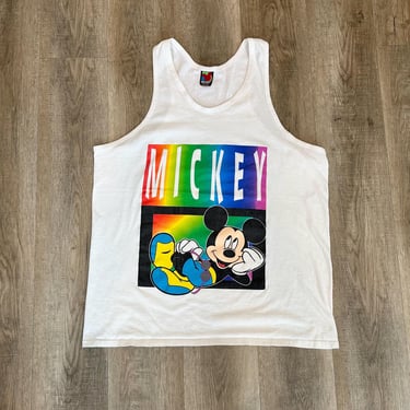 Vintage Mickey Mouse Disney Sleeveless Tank Top Shirt 