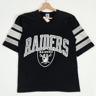Vintage 1990's LA Raiders V-Neck T-Shirt Sz. M