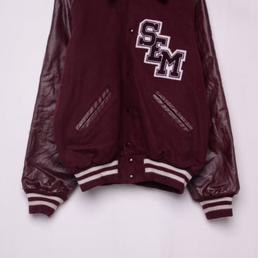 Burgundy Letterman Jacket