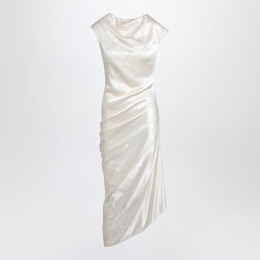 Alexander Mcqueen Ivory Asymmetrical Draped Dress Women