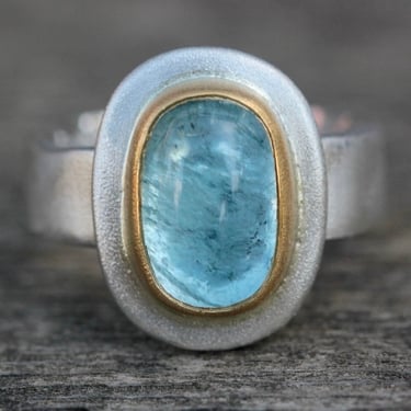 Big Sur | Aquamarine Petite Oval Ring