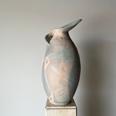 1980's George Tudzarov Sculptural Art Pottery Vase 