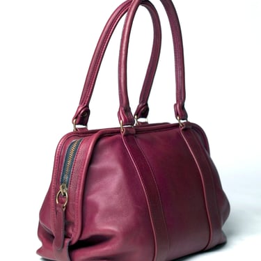 MINT! Coach Vintage Cinched Doctor Bag Soft Satchel Burgundy Leather, Trading Traveler