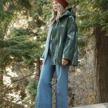 80s HH Helly Hansen Jacket, Army Green Waterproof Windbreaker Jacket, Women's Large Rain Jacket, Vintage Raincoat, Outdoors Hiking Camping 