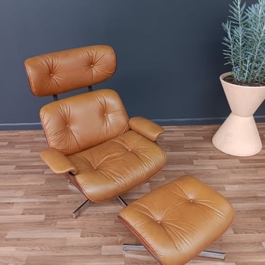 Vintage Eames Style Mid-Century Modern Lounge Chair with Ottoman by Selig, c.1960’s 
