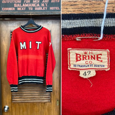 Vintage 1930’s “Brine” M.I.T. University Athletic Sports Wool College Sweater Sweatshirt, Vintage Sweatshirt, 30’s Vintage Clothing 