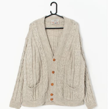 Vintage wool and alpaca cable knit cardigan - Large 