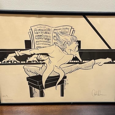 Rare Crazy Piano Print, Signed in Pencil, Hors Commerse - Free Shipping 