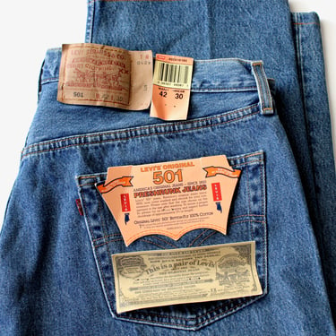 42” x 30” Deadstock 1993 Vintage 501 Levis Made in the USA  - Button 514 
