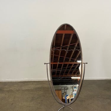 Raw Iron Free Standing Oval Mirror 