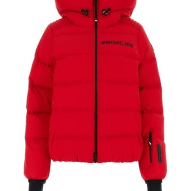 Moncler Grenoble Woman Red Stretch Nylon Suisse Down Jacket